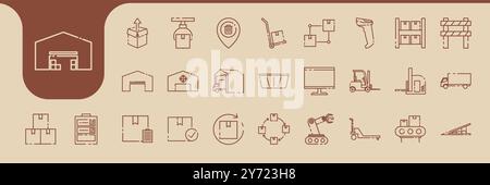 warehouse simple line icon vector designs Stock Vector