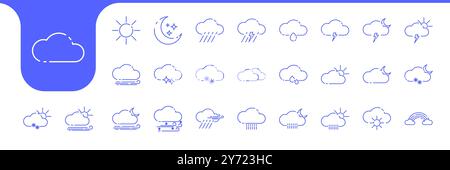sky cloud line simple modern icon vector design Stock Vector