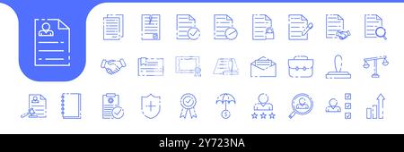 document agreement contract line icon vector designs Stock Vector