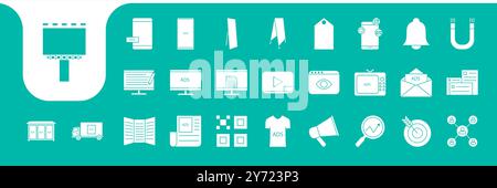 advertisement flat modern icon vector designs Stock Vector