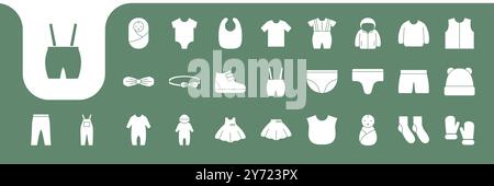 baby cloth icons set collection design vector Stock Vector