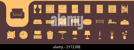 sitting room furniture icon vector designs Stock Vector