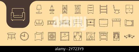 livingroom minimalist line icon vector design Stock Vector