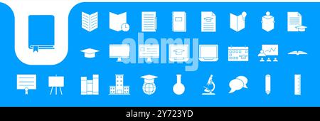 education flat icons set design vector Stock Vector
