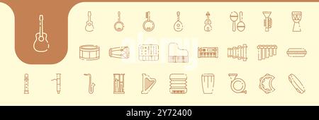 classic music equipment line icon vector design Stock Vector