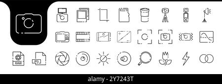 photographer tools kit lines icon vector design Stock Vector