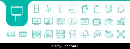 advertisement line modern icon vector designs Stock Vector