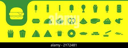 fast food flat icons design vector Stock Vector