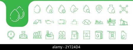 petroleum line icons set design vector Stock Vector