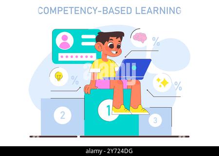 Child in School and STEM , Vector Cartoon Stick Figure Illustration ...