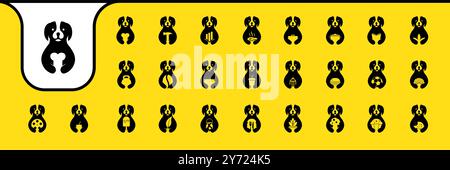 dog rottweiler cute flat icon design vector Stock Vector