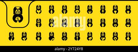 pet dog Cavalier King Charles Spaniel cute icons set design vector Stock Vector