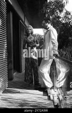 Marcello Mastroianni with actress Virna Lisi in the film La Volta Buona ( A Good Time ) 30 August 1965 Stock Photo