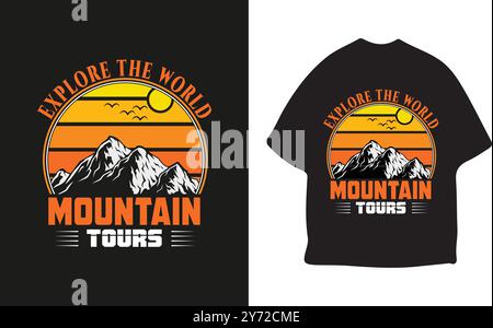 Creative Mountain T Shirt Design Trends Stock Vector