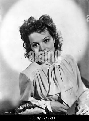 Linden Travers as 'Ilona'  in ' Beware of Pity': her hair-dressing is of the 1914 period in which the film is set, but the style is fashionable again today, with its suggestion of Greek subculture and the flower ornament. 6 February 1946 Stock Photo