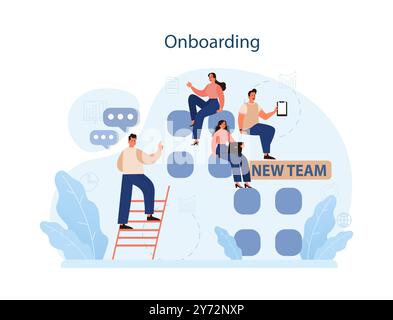 Onboarding new employee, warm welcome to new office, introduce new hire ...