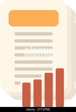 Document is showing a growing bar chart, symbolizing positive business results Stock Vector