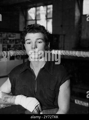 Tommy McGovern, photographed training at Jack Solomons Gymnasium ...
