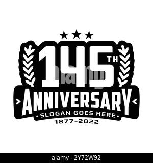 145 years anniversary logo design template. 145th anniversary ...