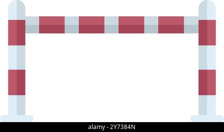 Red and white striped barrier gate restricting access, isolated on white background Stock Vector