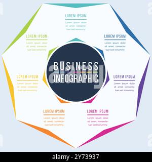 7 Steps business Infographic design 7 steps, objects, elements or options infographic business template Stock Vector