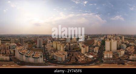 360 degree panoramic view of 360 degree view of the city covered in smoke from the south zone