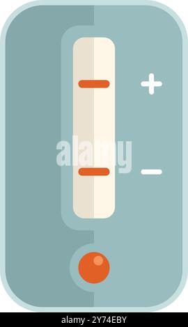 Electronic device with buttons for increasing and decreasing value, isolated on white background Stock Vector