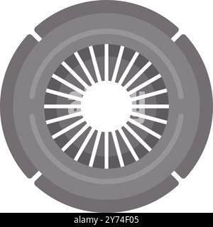 Car clutch disc with pressure plate for automotive industry representing concept of vehicle transmission system Stock Vector