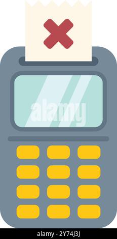 POS terminal machine printing a receipt isolated icon Stock Vector ...