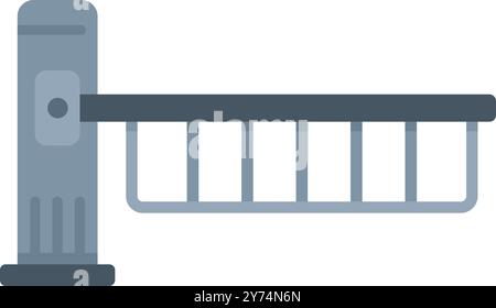 Closed barrier gate controlling access to private parking lot Stock Vector
