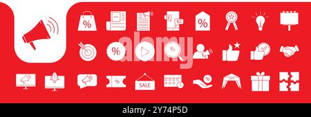 sale promotion flat icon set collection vector design Stock Vector