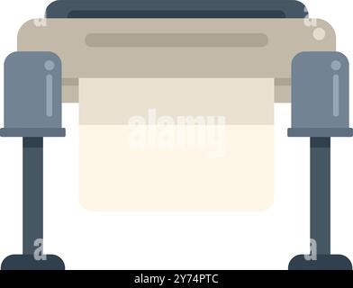 Industrial printing machine is creating custom designs on textiles using inkjet technology Stock Vector