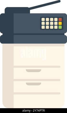Multifunction office printer for printing, scanning and copying documents, standing on a desk Stock Vector
