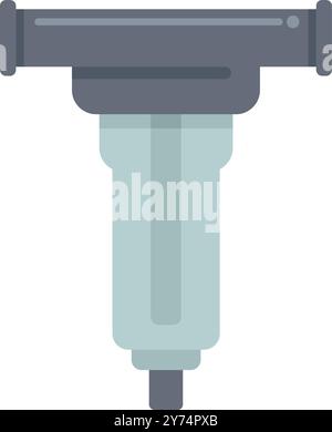 Water filter cartridge replacing old rusty pipe providing clean and drinkable water to your house Stock Vector