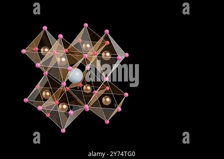 Illustration of a perovskite solar cell. The molecular structure of ...