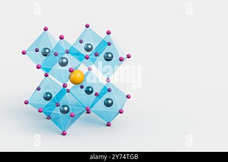 Illustration of a perovskite solar cell. The molecular structure of ...