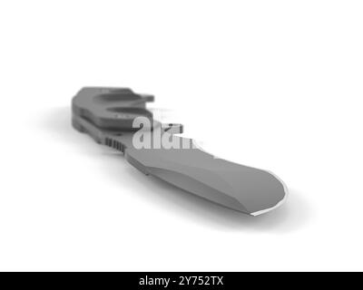 Tactical knife on a white background. 3d illustration. Stock Photo