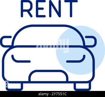 Car for rent or lease. Vehicles on demand. Pixel perfect, editable stroke vector icon Stock Vector