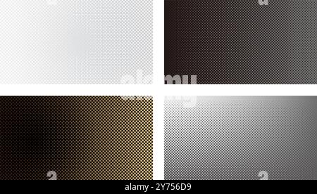Vector Halftone Pattern Background Set Isolated On A White Background. Stock Vector