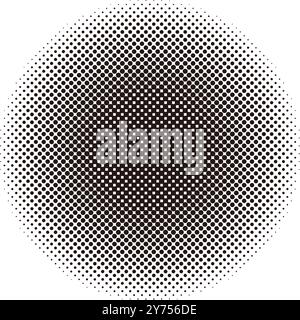Monochrome Round Halftone Pattern Isolated On A White Background. Vector Illustration. Stock Vector