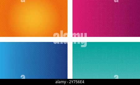 Vector Halftone Pattern Background Set Isolated On A White Background. Stock Vector