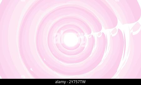 Abstract circular vortex wave with soft pink gradient color. Concentric circle patter pastel pink background. Stock Vector