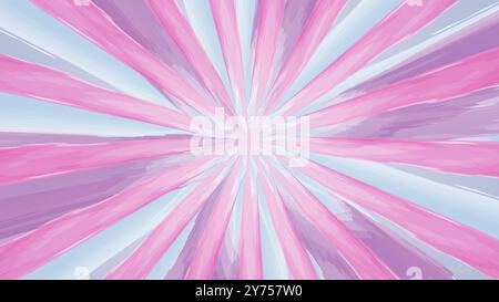 Abstract pastel pink and purple sunburst background design featuring soft watercolor texture effect Stock Vector