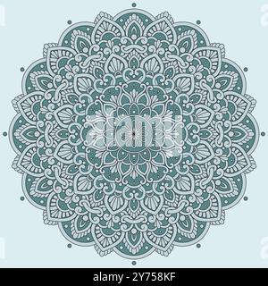 Decorative Colorful Floral Mandala Design. Ornament Vector Illustration with Background. Stock Vector