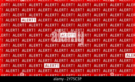 Alert message text full black screen background. Software malfunction concept, computer digital technology critical failure error screen. Stock Vector