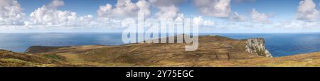 Panoramic view over the wild atlantic coast of Ireland at Horn Head, County Donegal Stock Photo