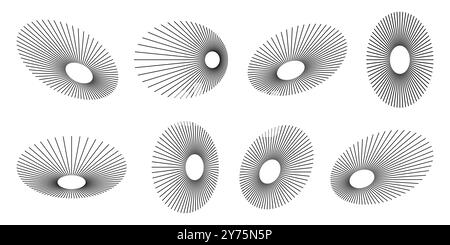 Sound waves equalizer set, Radio frequency Circle audio waves. Vector design elements isolate Stock Vector