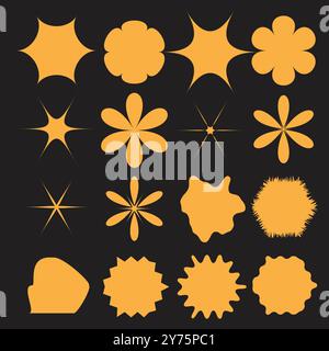 Futuristic Organic Design Elements doodle Set Stock Vector