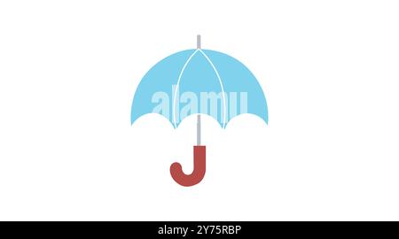 Umbrella flat icon. Vector flat editable illustration of an umbrella Stock Vector