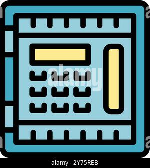 Modern intercom system with buttons, allowing for clear communication and access control Stock Vector